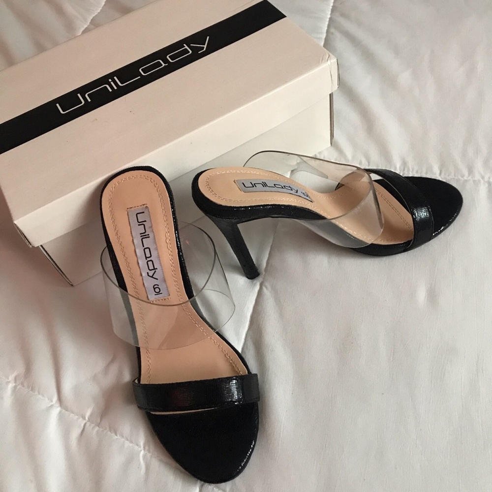 Black Heels With Clear Strap